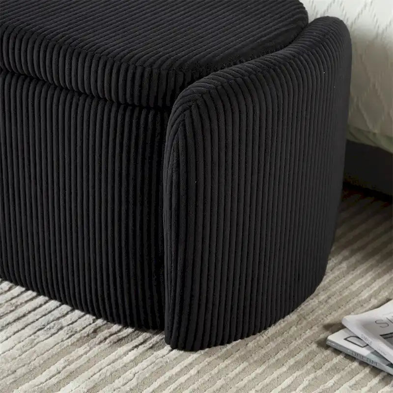 Gepolsterte Stoff-Sitzbank mit Stauraum für das Schlafzimmer, das Fußende des Bettes oder den Eingangsbereich