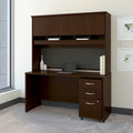 60 Inch Wide Home Office Desk with Upper Hutch, Drawers and File Cabinet Storage