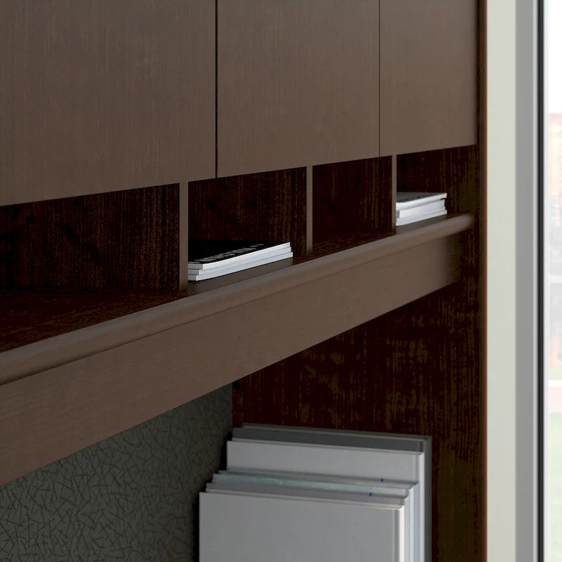 60 Inch Wide Home Office Desk with Upper Hutch, Drawers and File Cabinet Storage