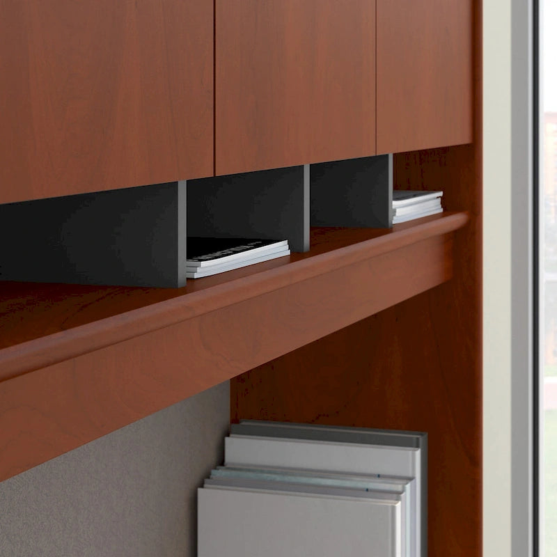 60 Inch Wide Home Office Desk with Upper Hutch, Drawers and File Cabinet Storage