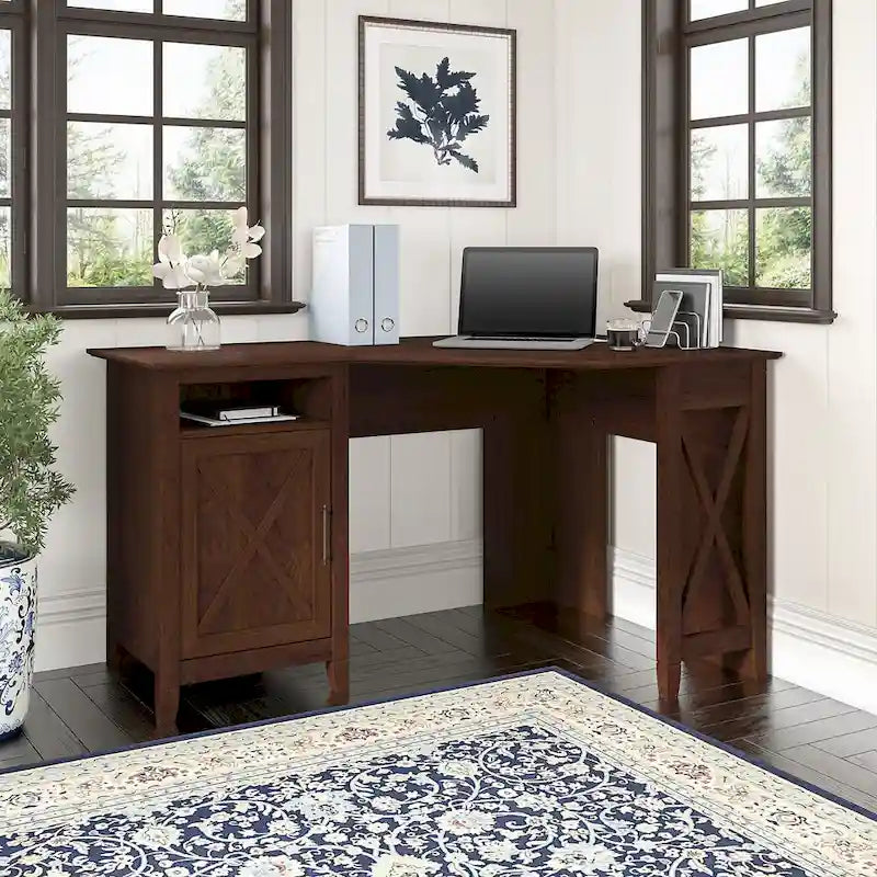 Bush Furniture Key West 54W Corner Computer Desk with Storage