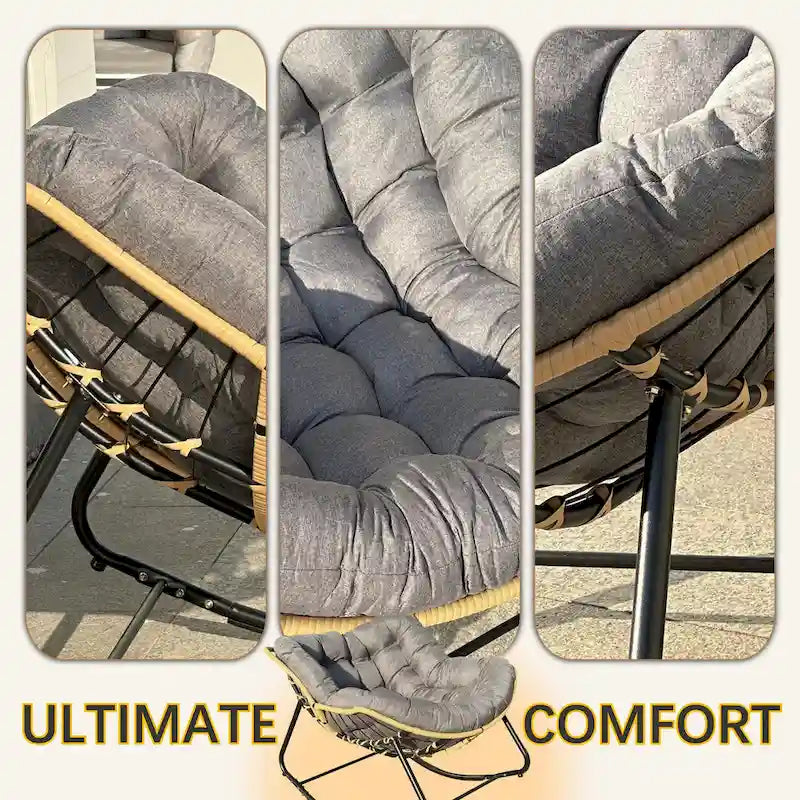 Schaukelstuhl in Eiform mit Rattandesign