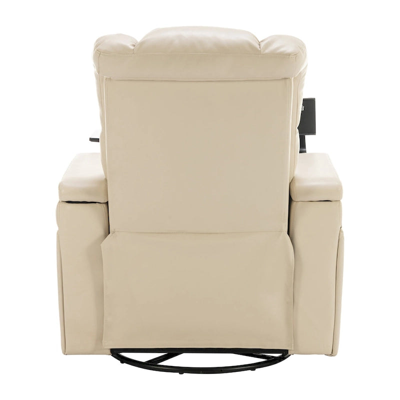Drehbarer elektrischer Relaxsessel aus PU-Leder mit Telefonhalter, Getränkehalter und USB-Anschluss, 270, für das Heimkino im Wohnzimmer