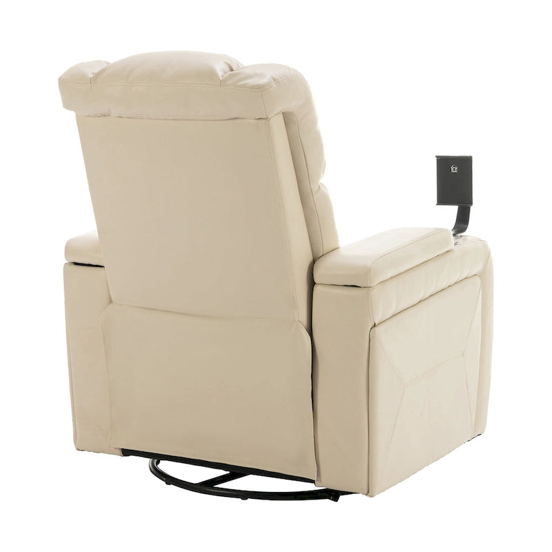 Drehbarer elektrischer Relaxsessel aus PU-Leder mit Telefonhalter, Getränkehalter und USB-Anschluss, 270, für das Heimkino im Wohnzimmer