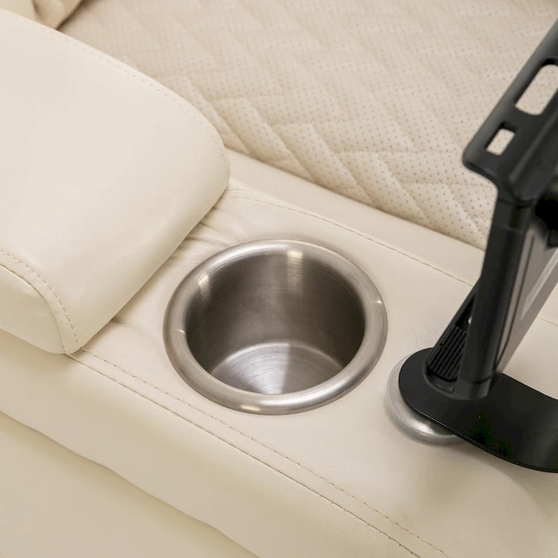 Drehbarer elektrischer Relaxsessel aus PU-Leder mit Telefonhalter, Getränkehalter und USB-Anschluss, 270, für das Heimkino im Wohnzimmer