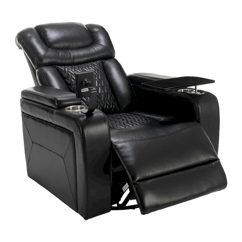 Drehbarer elektrischer Relaxsessel aus PU-Leder mit Telefonhalter, Getränkehalter und USB-Anschluss, 270, für das Heimkino im Wohnzimmer