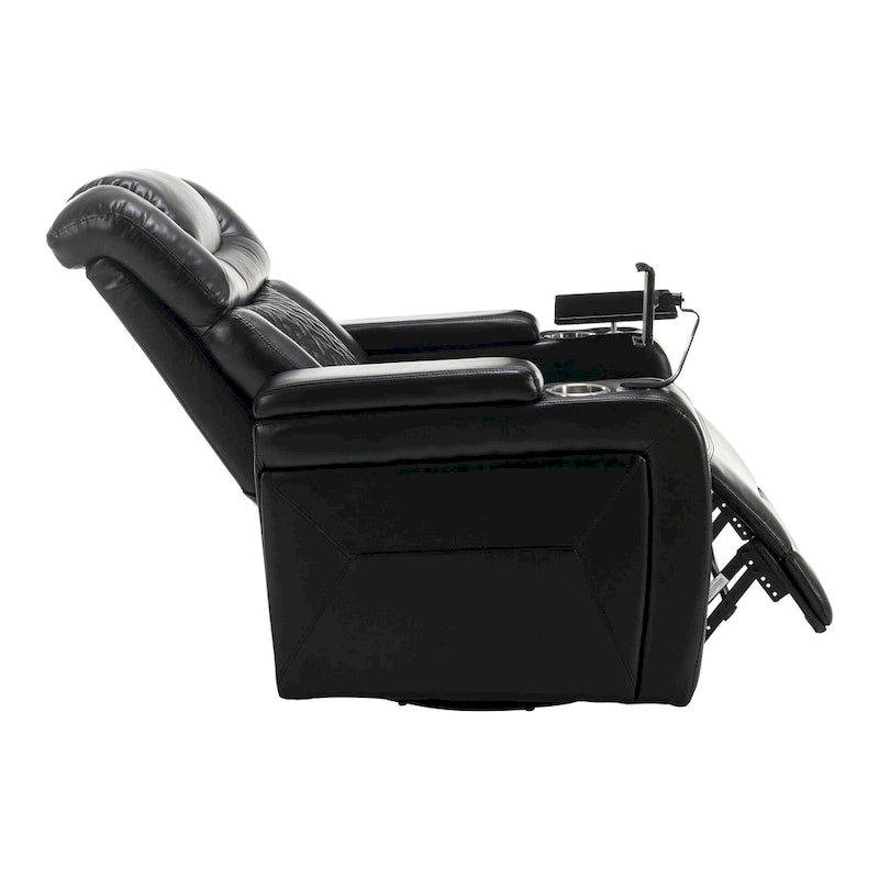 Drehbarer elektrischer Relaxsessel aus PU-Leder mit Telefonhalter, Getränkehalter und USB-Anschluss, 270, für das Heimkino im Wohnzimmer