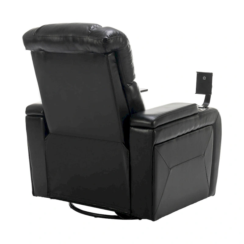 Drehbarer elektrischer Relaxsessel aus PU-Leder mit Telefonhalter, Getränkehalter und USB-Anschluss, 270, für das Heimkino im Wohnzimmer