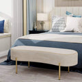 Bench,Modern Ottoman Bench Bed Bench Entryway Bench with Gold Legs for Living Room