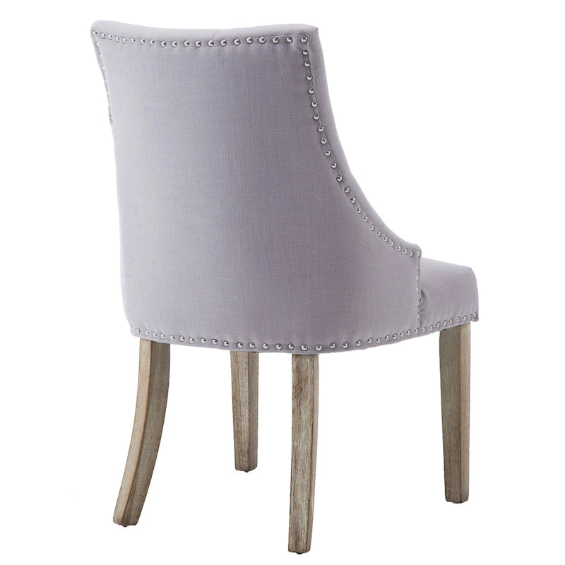 Mid-century Modern Dining chairs Button Tufted Accent Chairs with Nailhead Trim Set of 2