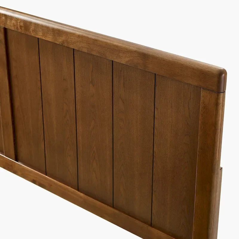 Houten hoofdbord van walnoot in landelijke stijl voor kingsize bed