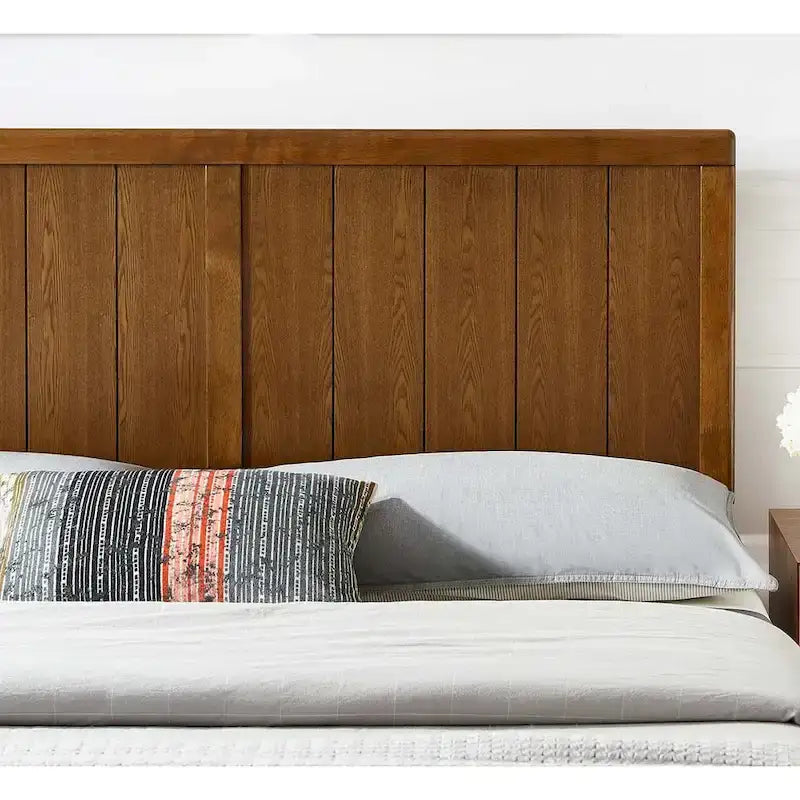 Houten hoofdbord van walnoot in landelijke stijl voor kingsize bed