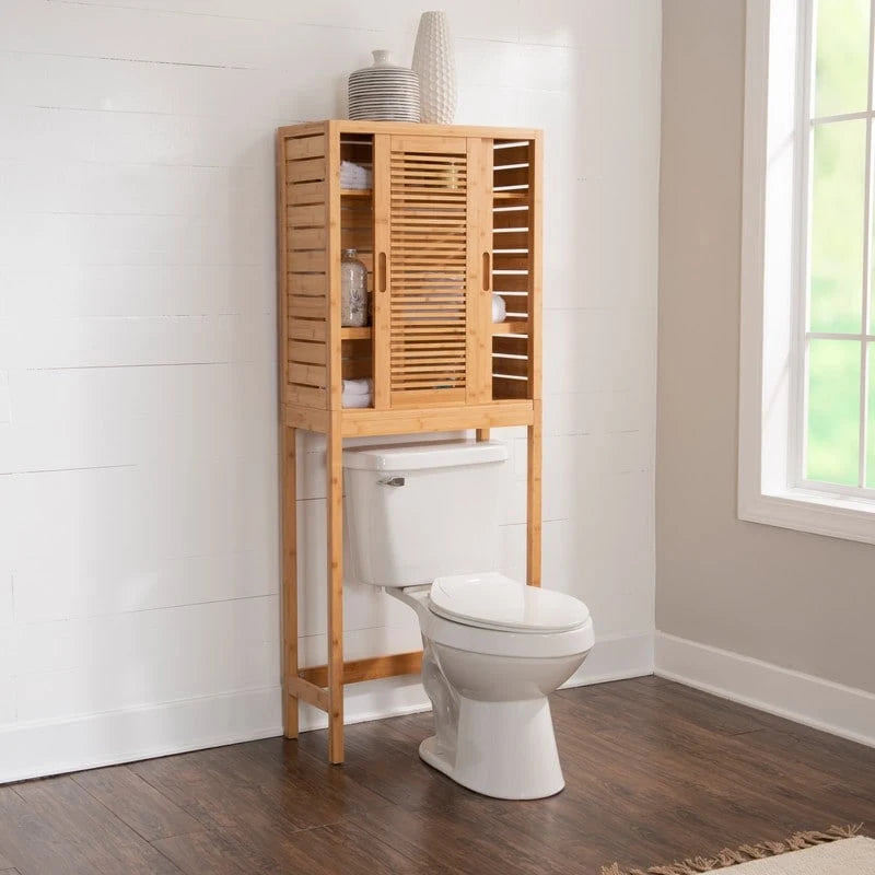 Bamboo Space Saver Hutch with Sliding Doors