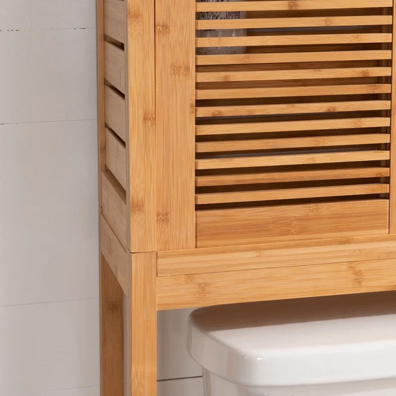 Bamboo Space Saver Hutch with Sliding Doors