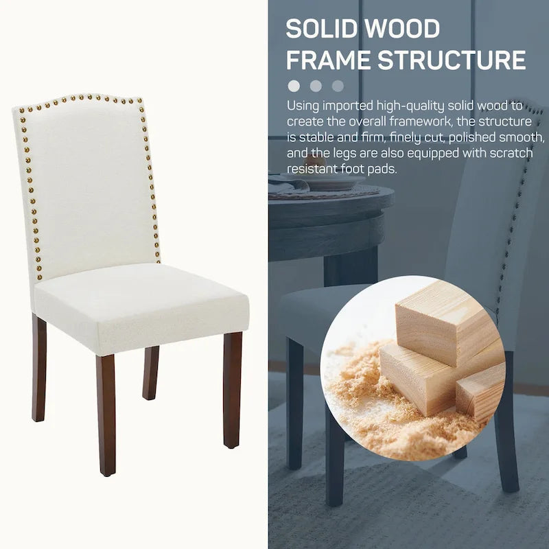 Dining Chairs Set of 2, Upholstered Fabric Kitchen Room Chairs Mid Century Modern High-End Dining Room Side Chairs