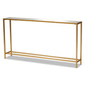 Konsolentisch aus Metall mit Goldfinish und Spiegelglas