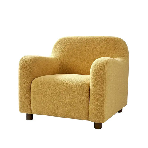 35-Zoll-Teddy-Sessel mit Bouclé-Polsterung und Beinen aus Massivholz
