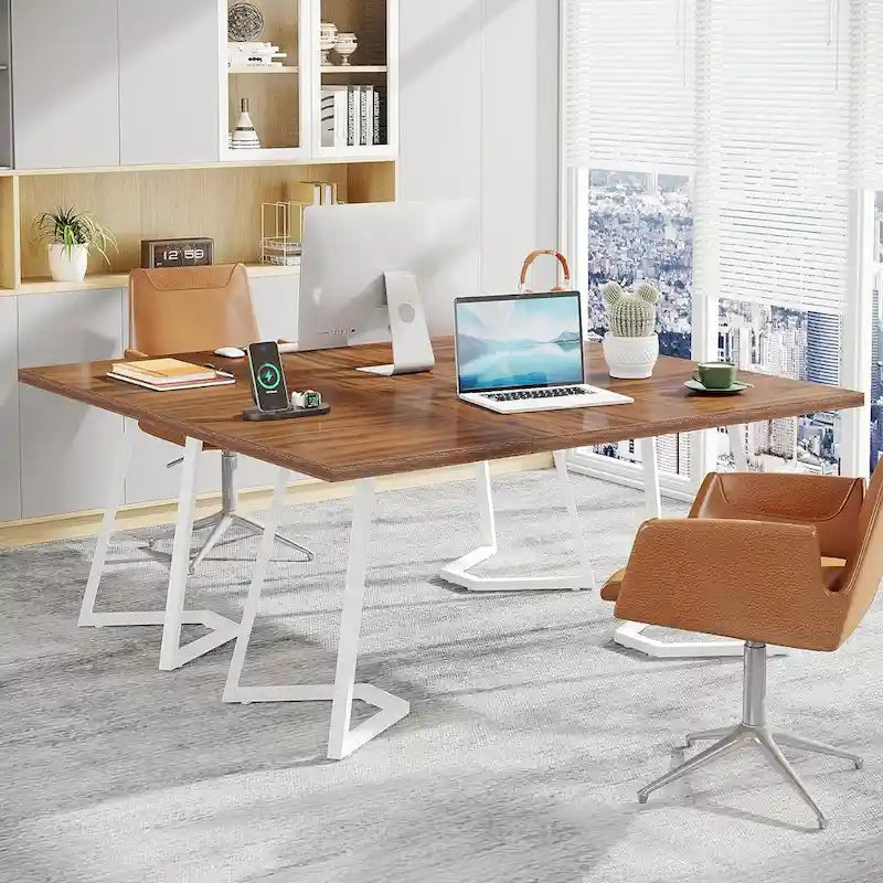Computerbureau van 55 inch, kantoortafel met metalen poten voor thuiskantoor