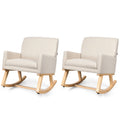 Set of 2 Mid Century Fabric Lounge Chair Upholstered Accent