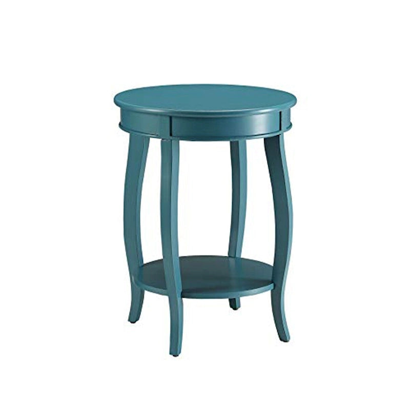 Teal Blue Metal Accent Side Table, 24H x 18W x 18L Inches for Living Room or Bedroom