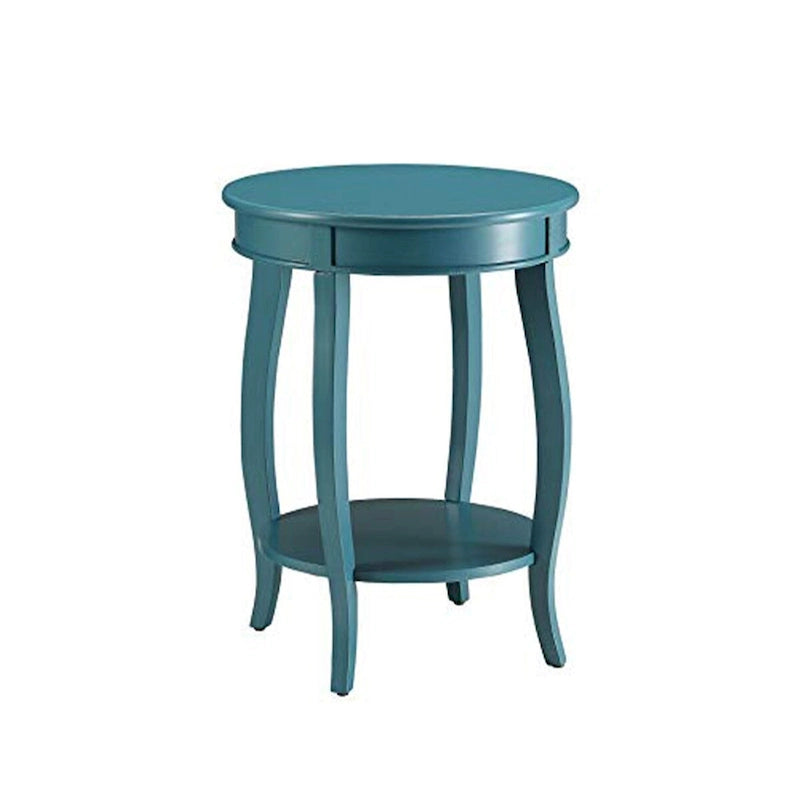 Tavolino laterale d'accento in metallo blu verde acqua, 24H x 18W x 18L pollici per soggiorno o camera da letto