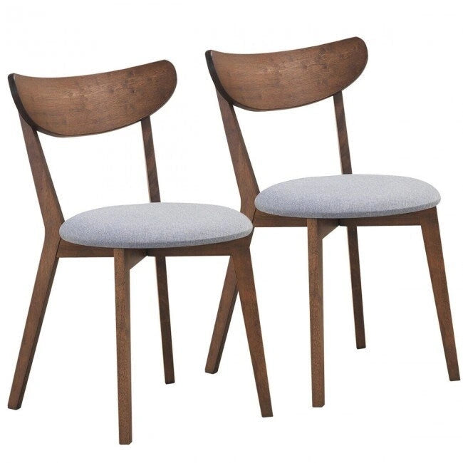 Conjunto de 2 cadeiras de jantar estofadas com encosto curvo - 18 x 23 x 32 (C x L x A)