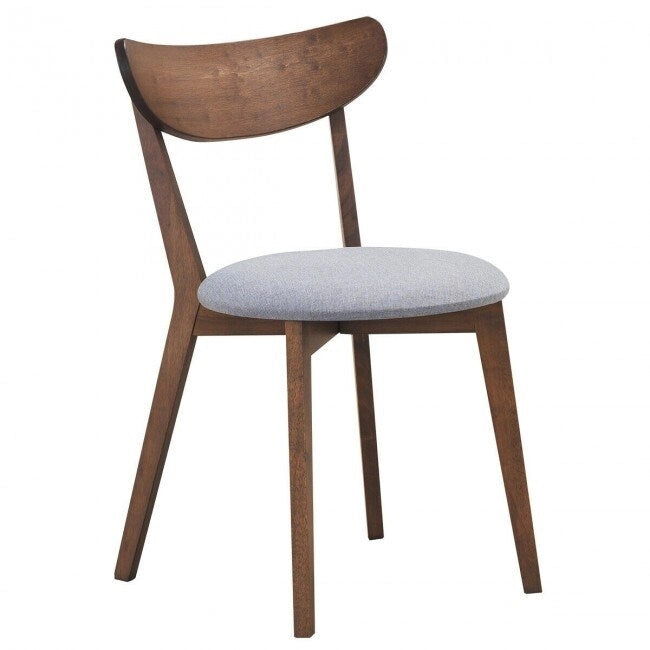 Conjunto de 2 cadeiras de jantar estofadas com encosto curvo - 18 x 23 x 32 (C x L x A)