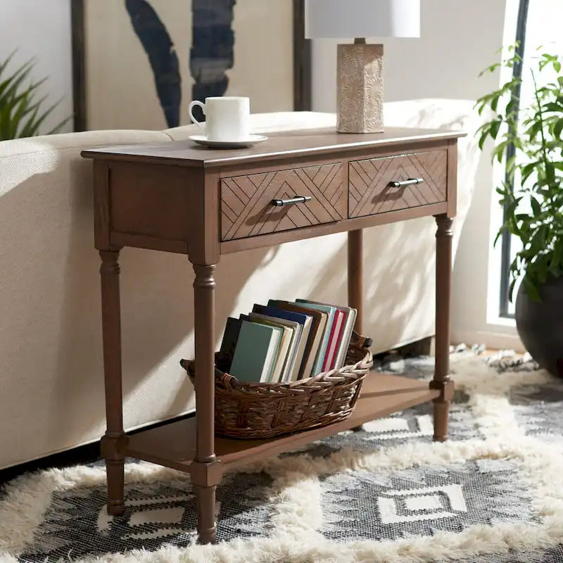 Mesa de consola com 2 gavetas - 35.5 W x 13 L x 29.5 H - 36Wx13Dx30H