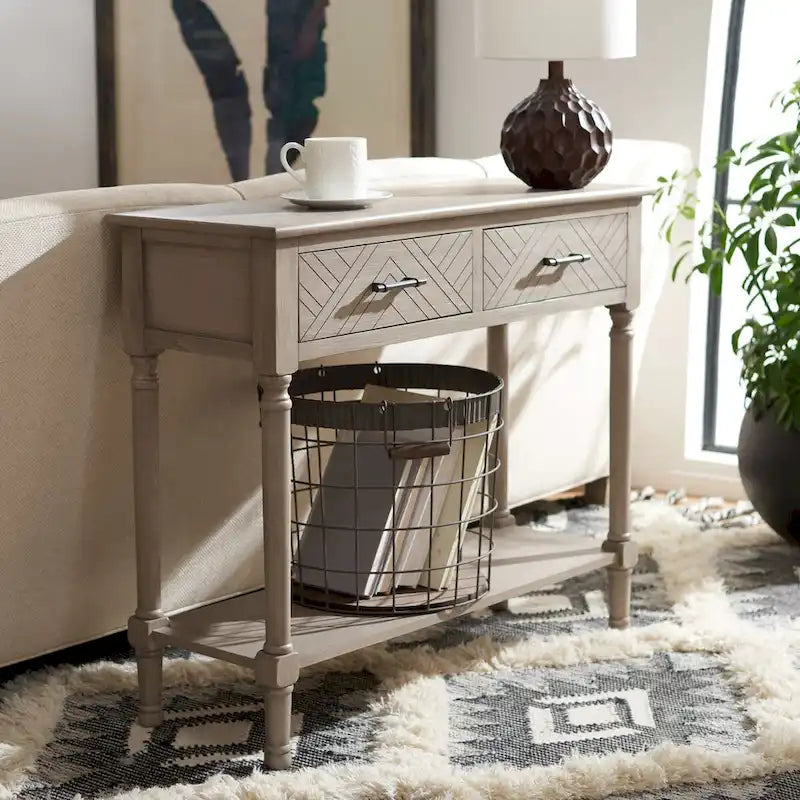 Mesa de consola com 2 gavetas - 35.5 W x 13 L x 29.5 H - 36Wx13Dx30H