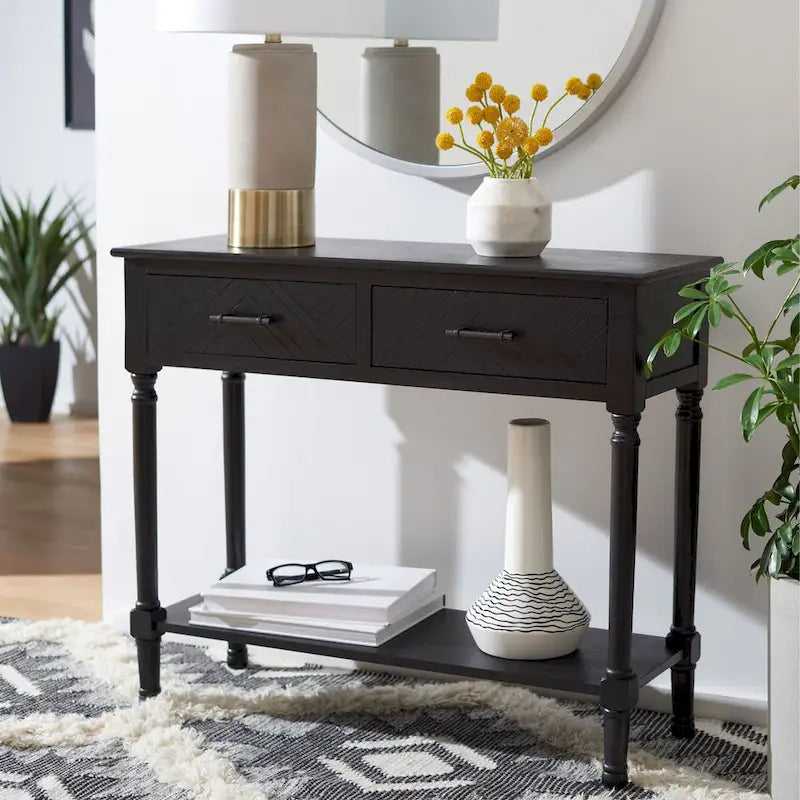 Mesa de consola com 2 gavetas - 35.5 W x 13 L x 29.5 H - 36Wx13Dx30H