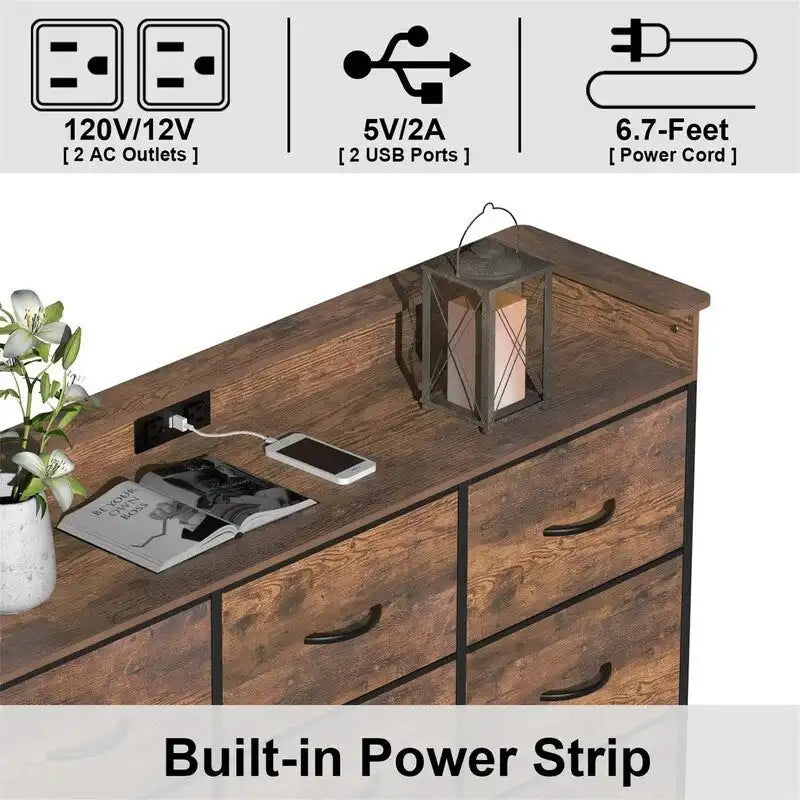 Commode blanche pour chambre avec bande lumineuse LED, meuble de rangement à tiroirs multiples pour chambre