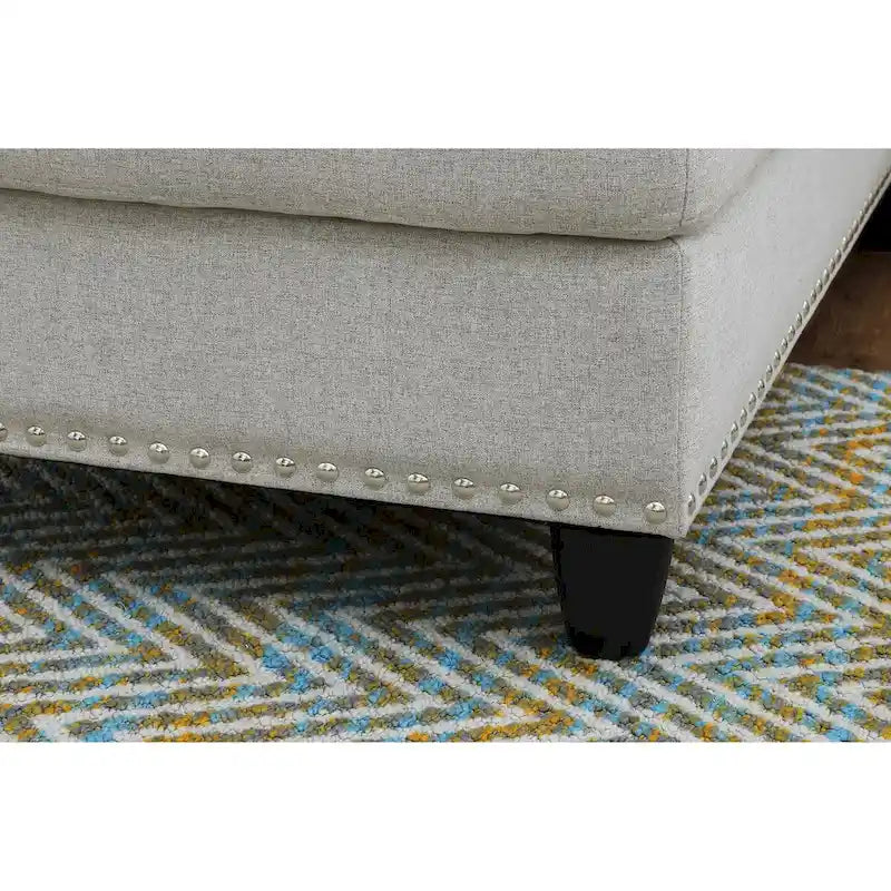 98 Zoll breites Sofa mit linksseitiger Ottomane und Chaiselongue