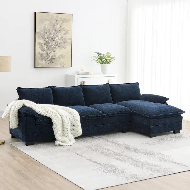 Modern L-shaped Cloud Sofa with Chaise Lounge