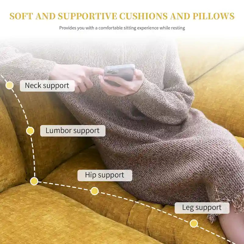 Modern L-shaped Cloud Sofa with Chaise Lounge