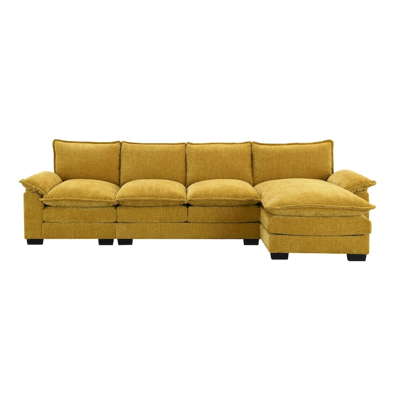 Modern L-shaped Cloud Sofa with Chaise Lounge