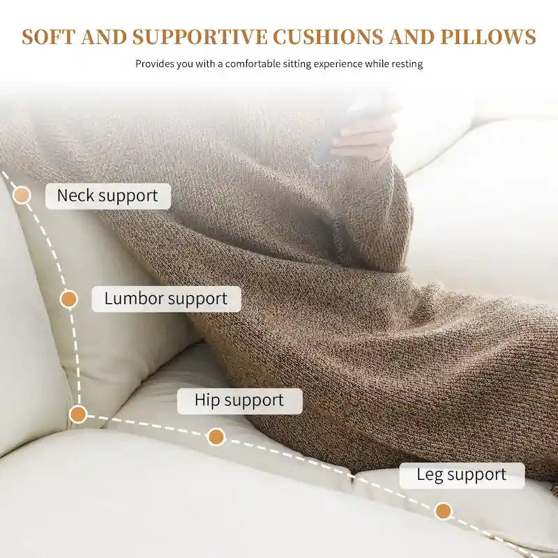 Modern L-shaped Cloud Sofa with Chaise Lounge