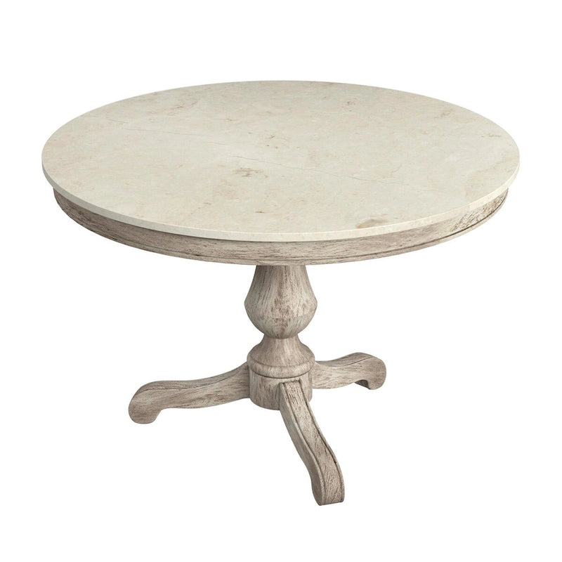 44 Round Pedestal Marble Dining Table