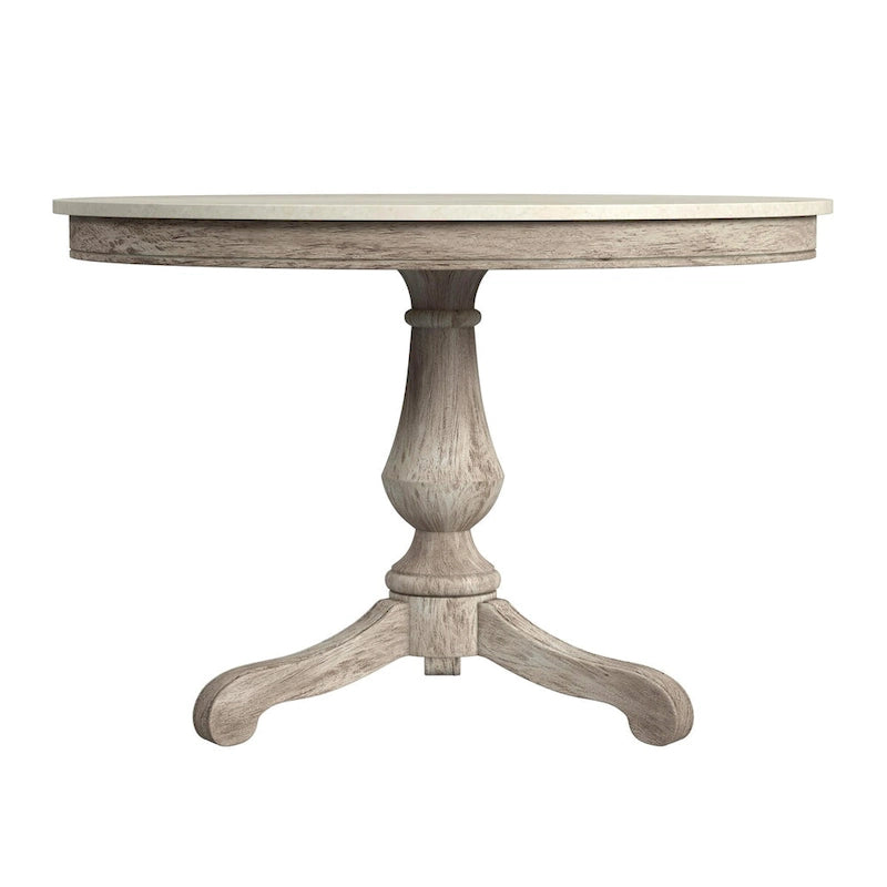 44 Round Pedestal Marble Dining Table