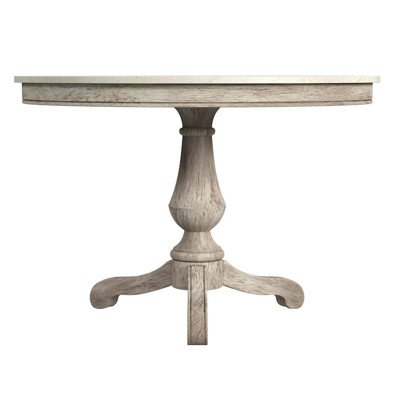 44 Round Pedestal Marble Dining Table