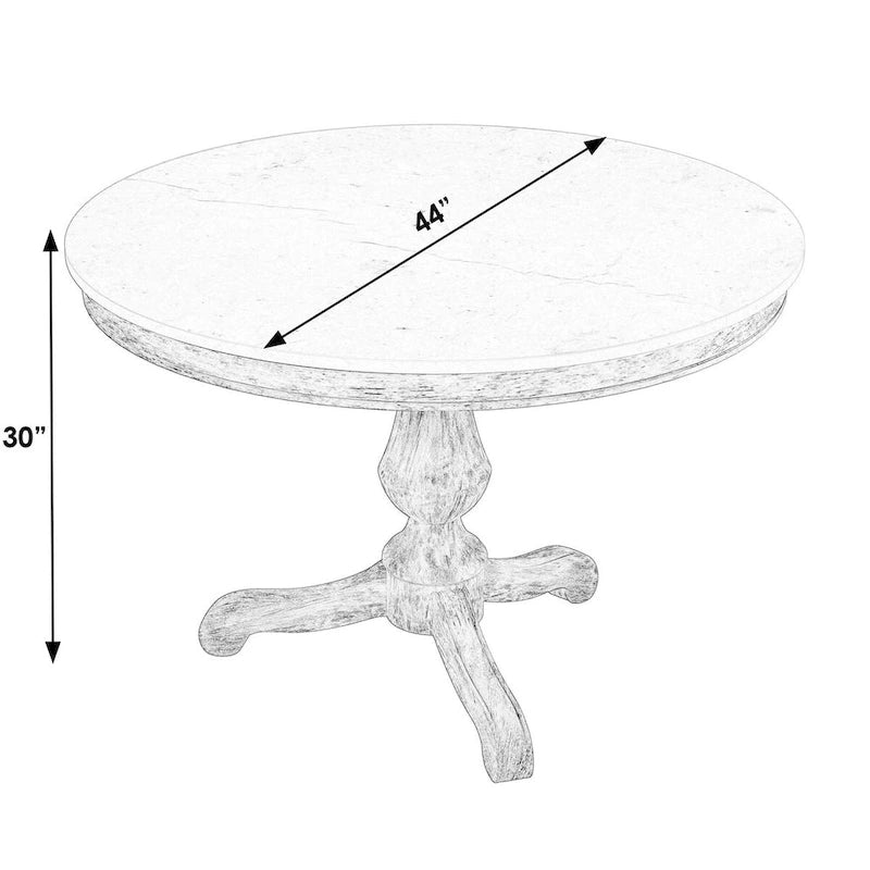 44 Round Pedestal Marble Dining Table