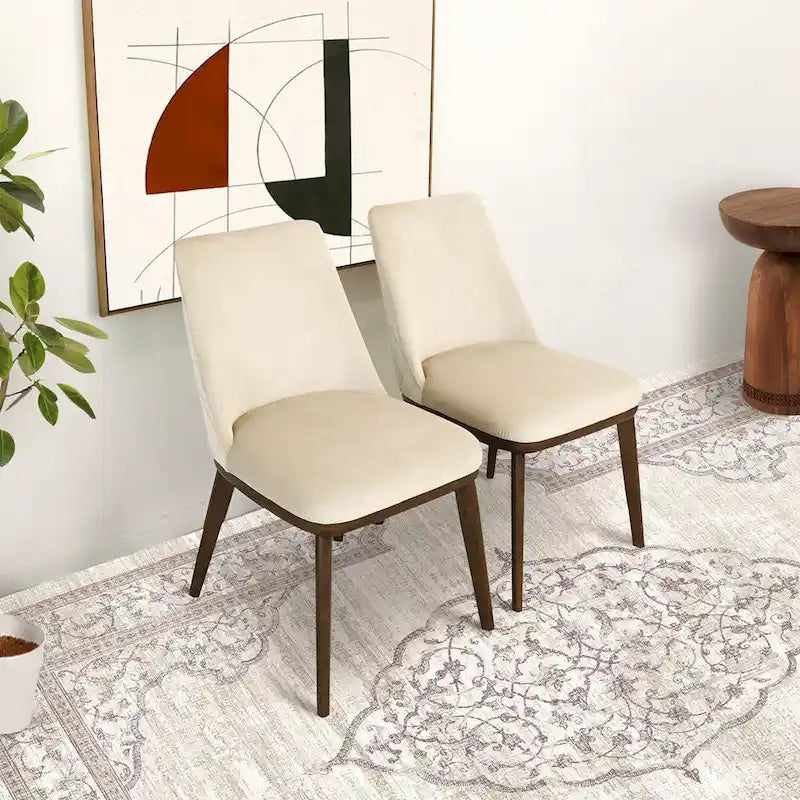 Dropia Mid-Century Modern Dining Chair Velvet (Set of 2)