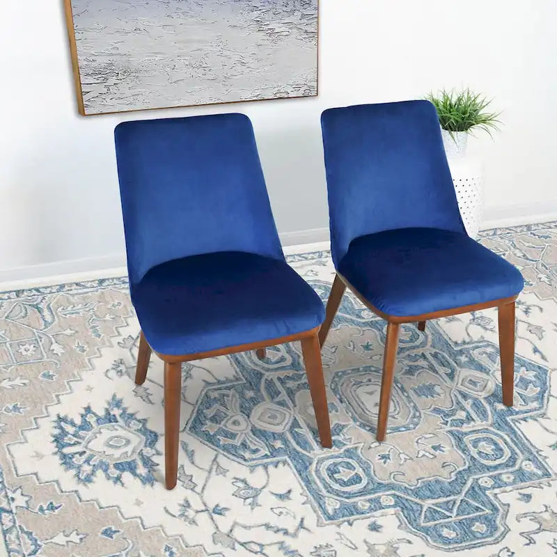 Mid-Century Modern Velvet Dining Chair, Set of 2
