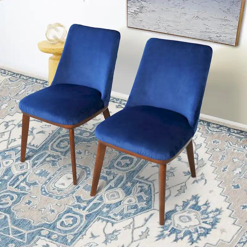 Mid-Century Modern Velvet Dining Chair, Set of 2