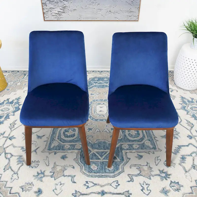 Mid-Century Modern Velvet Dining Chair, Set of 2