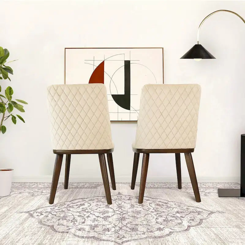 Mid-Century Modern Velvet Dining Chair, Set of 2