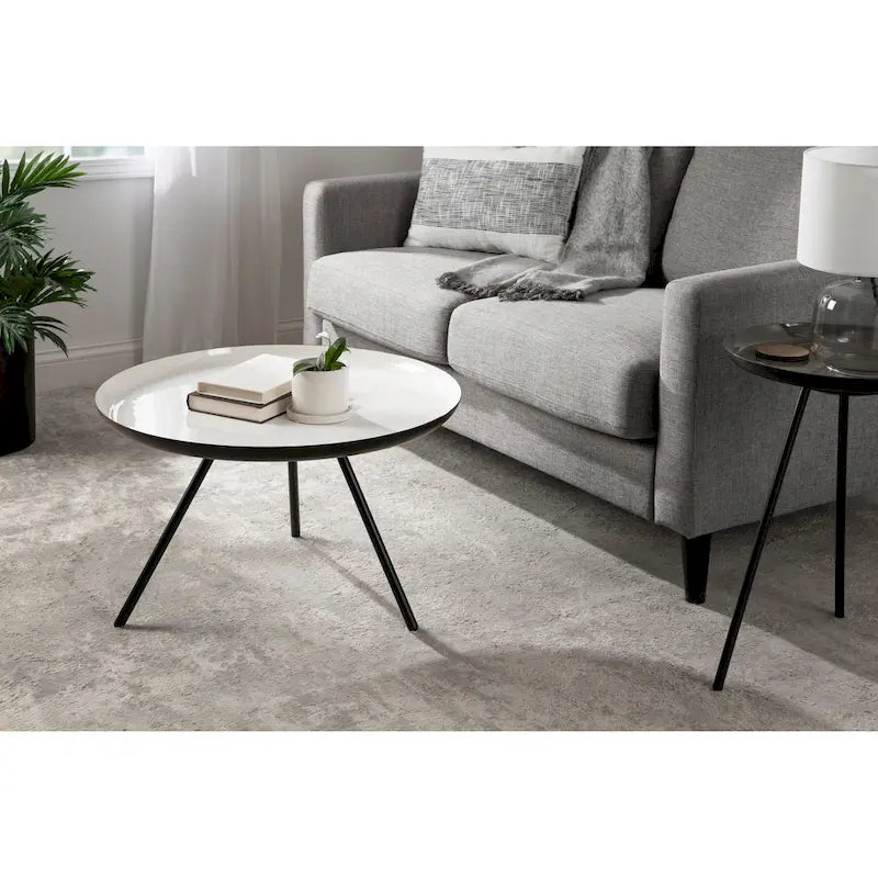 Kate and Laurel Laranya Round Metal Coffee Table - 25 Diameter
