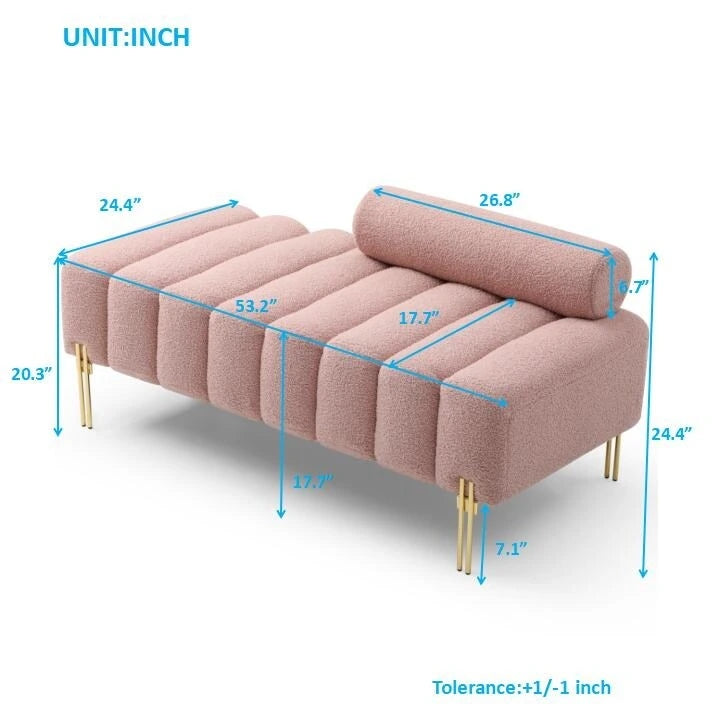 Moderner Bettbank aus Sherpa-Stoff