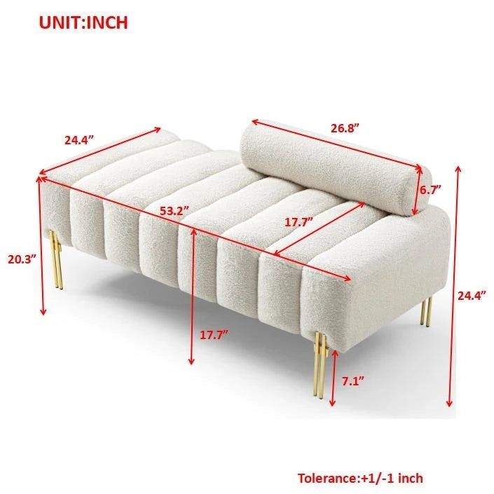 Moderner Bettbank aus Sherpa-Stoff